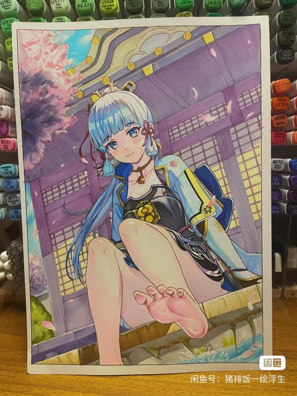 Katsudon's Genshin Impact Kamisato Ayaka Hot Sexy Hand drawing with marker